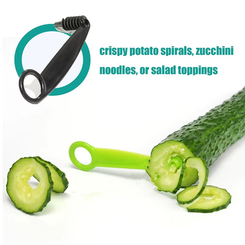 New Piranha V-Shaped Knife Spiral Cutter Decorating Fruits Vegetables Serrated Pattern Slicer for Decorating Kitchen Small Tools