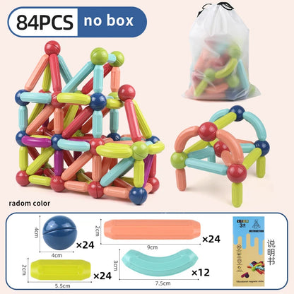 Magnetic Constructor Blocks Set Toys for Kids Magnet Stick Rod Building Blocks Montessori Educational Toys for Children Boy Girl